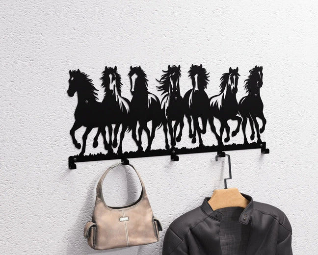 Galloping Horses Wall-Mounted Coat Rack