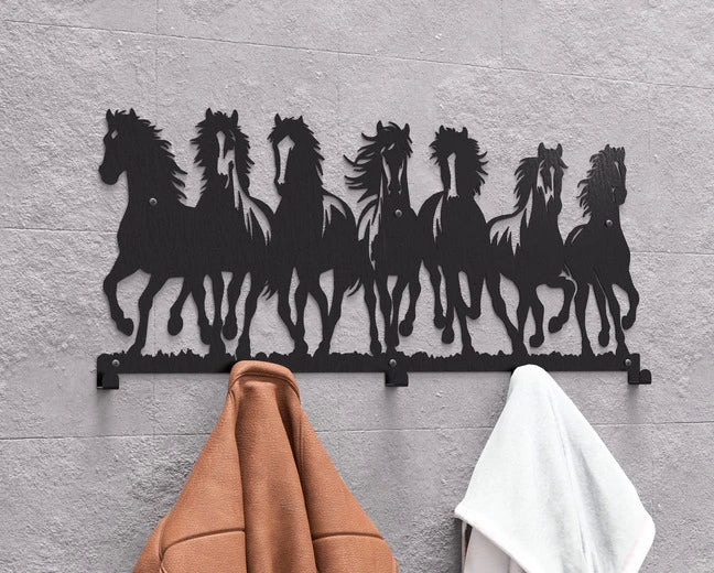 Galloping Horses Wall-Mounted Coat Rack