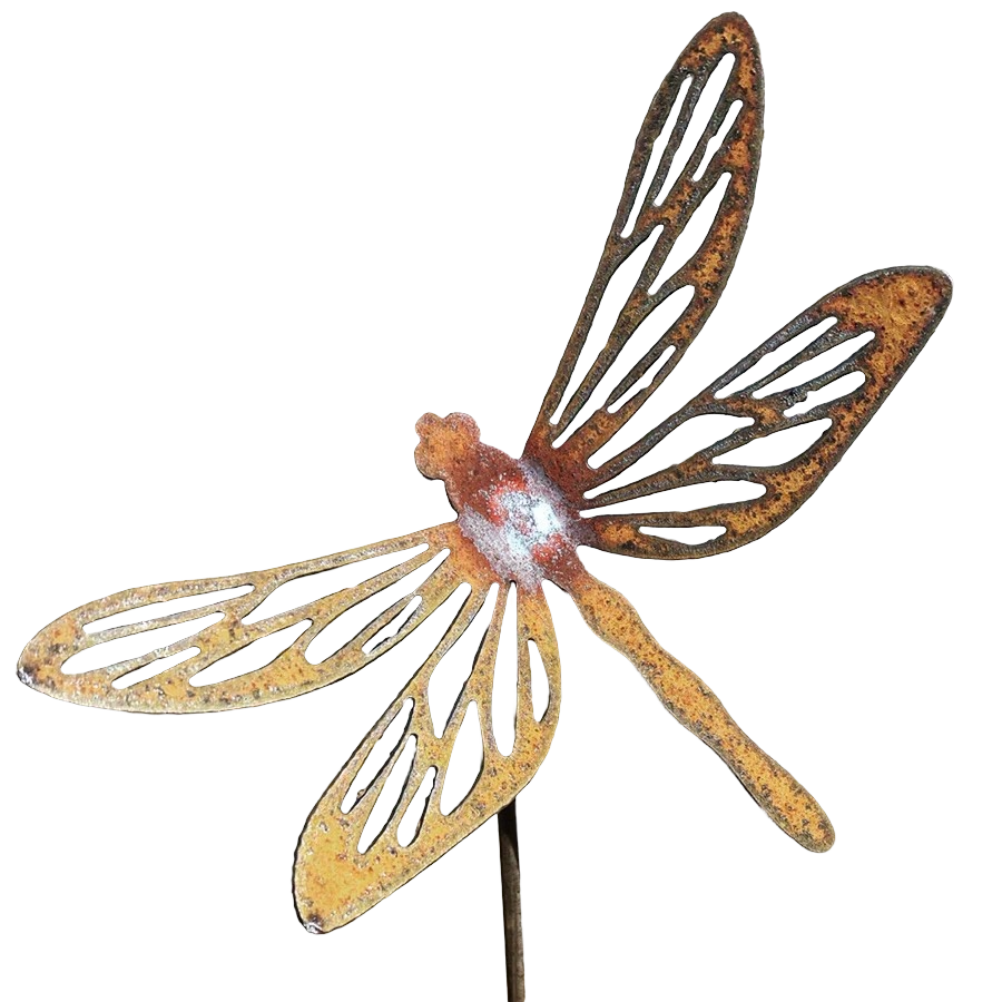Metal Dragonfly on Stake