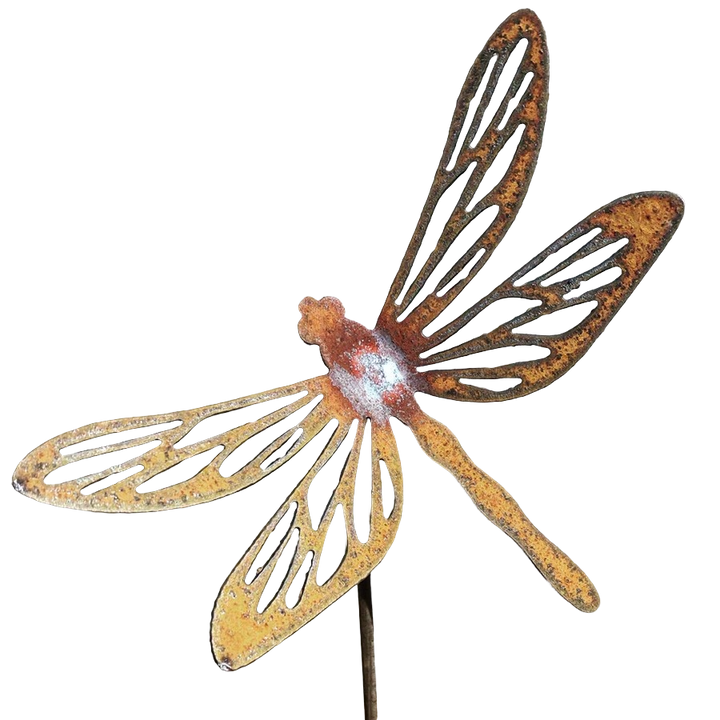 Metal Dragonfly on Stake