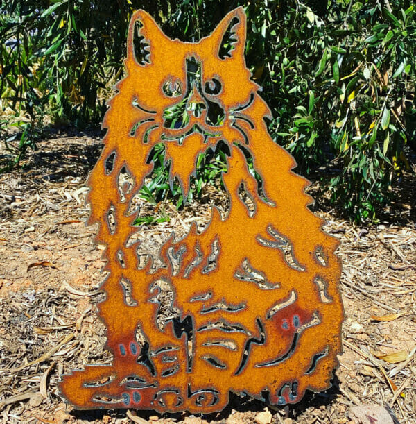 cat garden art